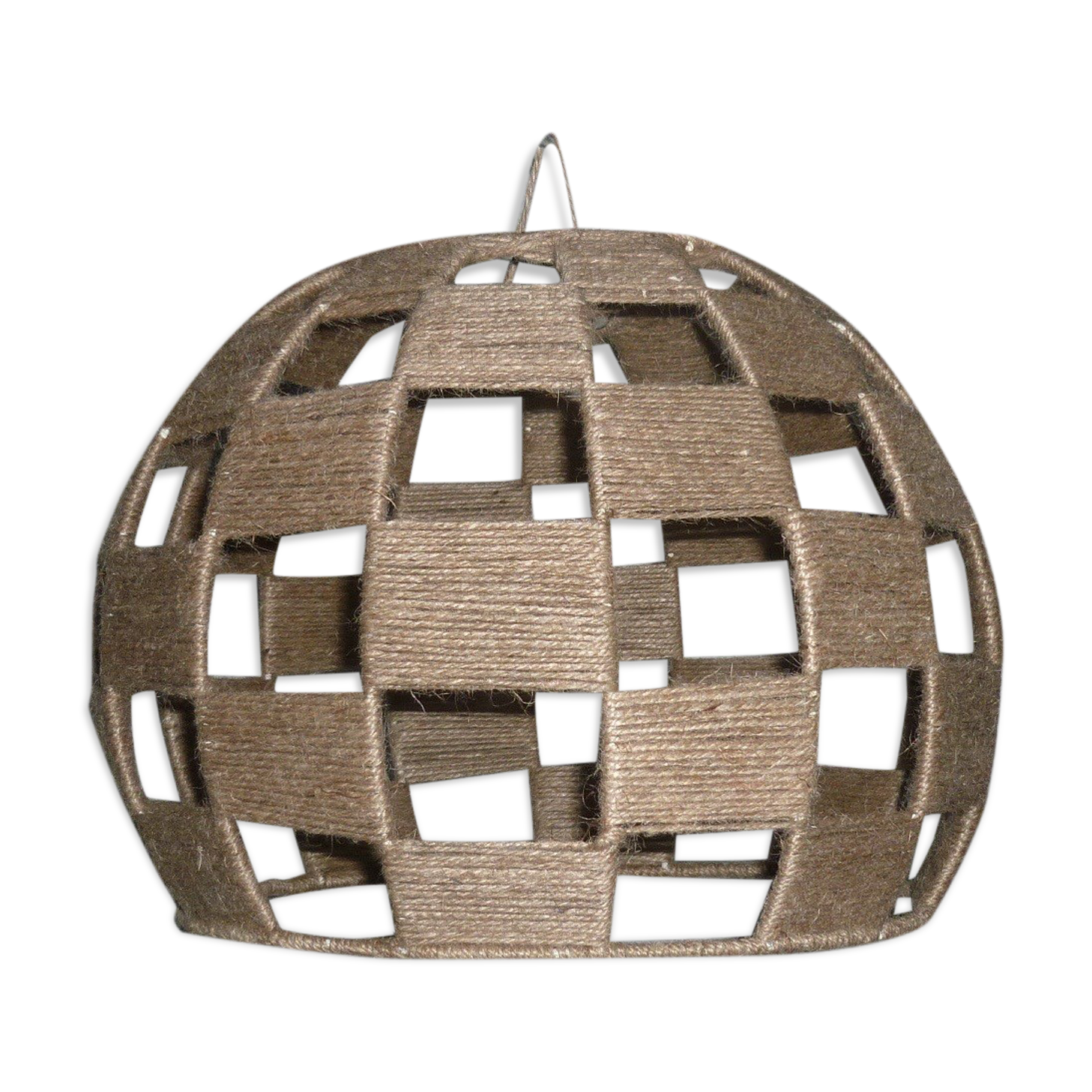 Checkered jute wire lampshade for suspension