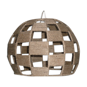Abat-jour en fil de jute damier