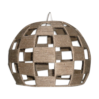 Checkered jute wire lampshade for suspension