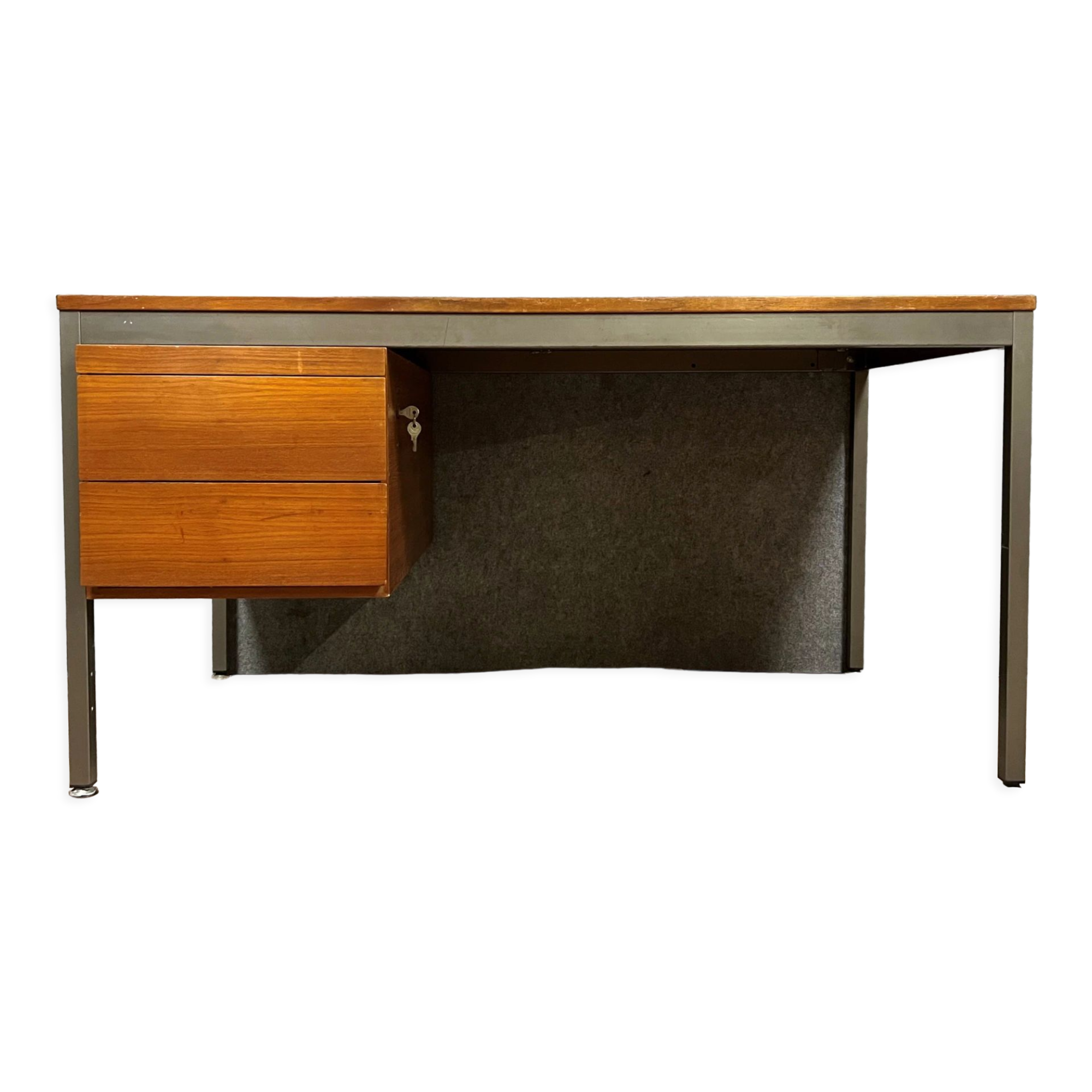 Georges Frydman steel and walnut desk edited by EFA in the 60s