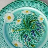 Lot of old majolica plates, flower décor, from Villeroy & Boch