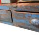 Blue sideboard cabinet with glass in old teak wood and 2 drawers