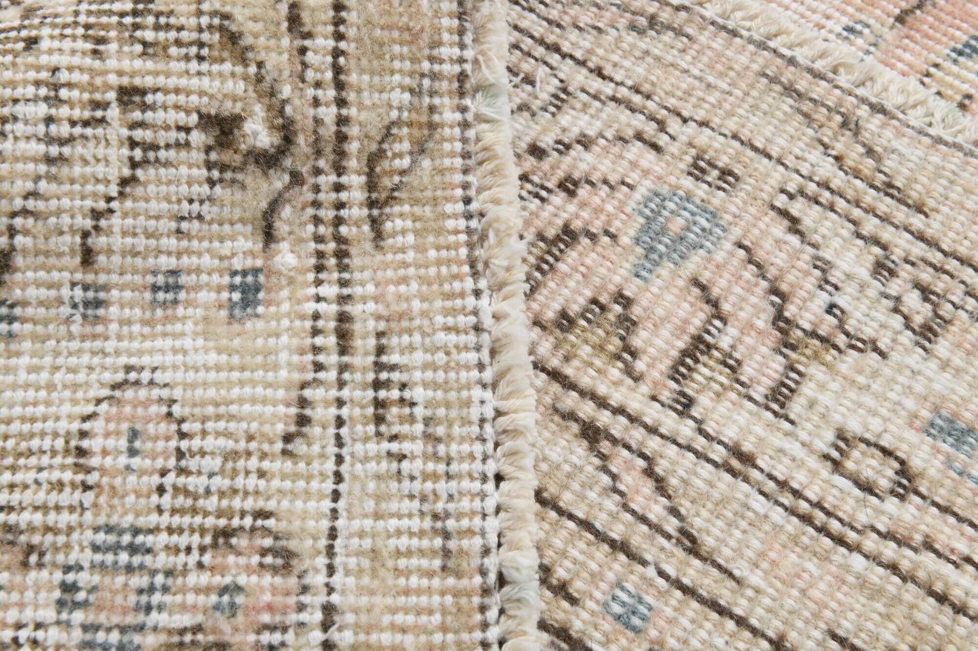 7x10 Blush Pink All-Over Floral Anatolian Vintage Rug, 215x304Cm