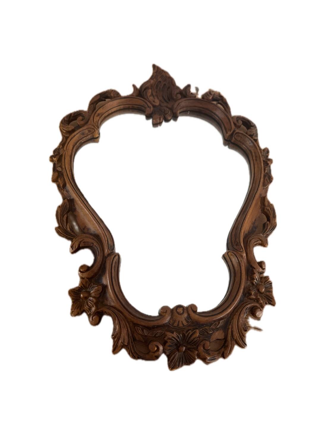 Carved wood mirror
