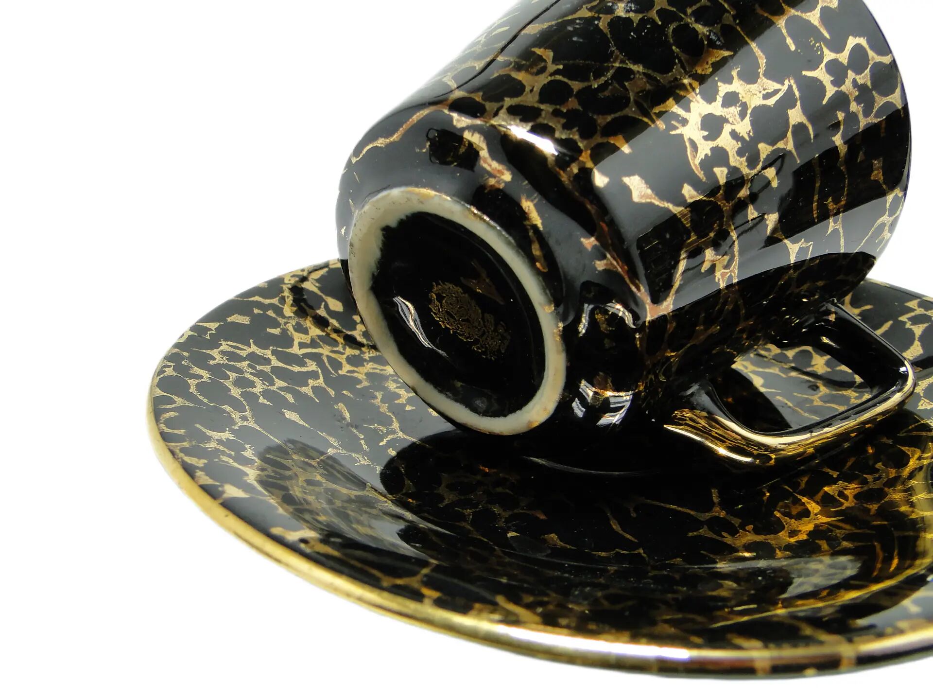 Ensemble tasse et soucoupe Ira, moderne du milieu du siècle, porcelaine, Chodzież, Pologne, années 1970.