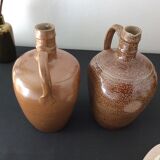 Set of 2 vintage glazed stoneware jugs