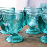 5 opaline glass egg cups – chick decoration from Arques glassworks