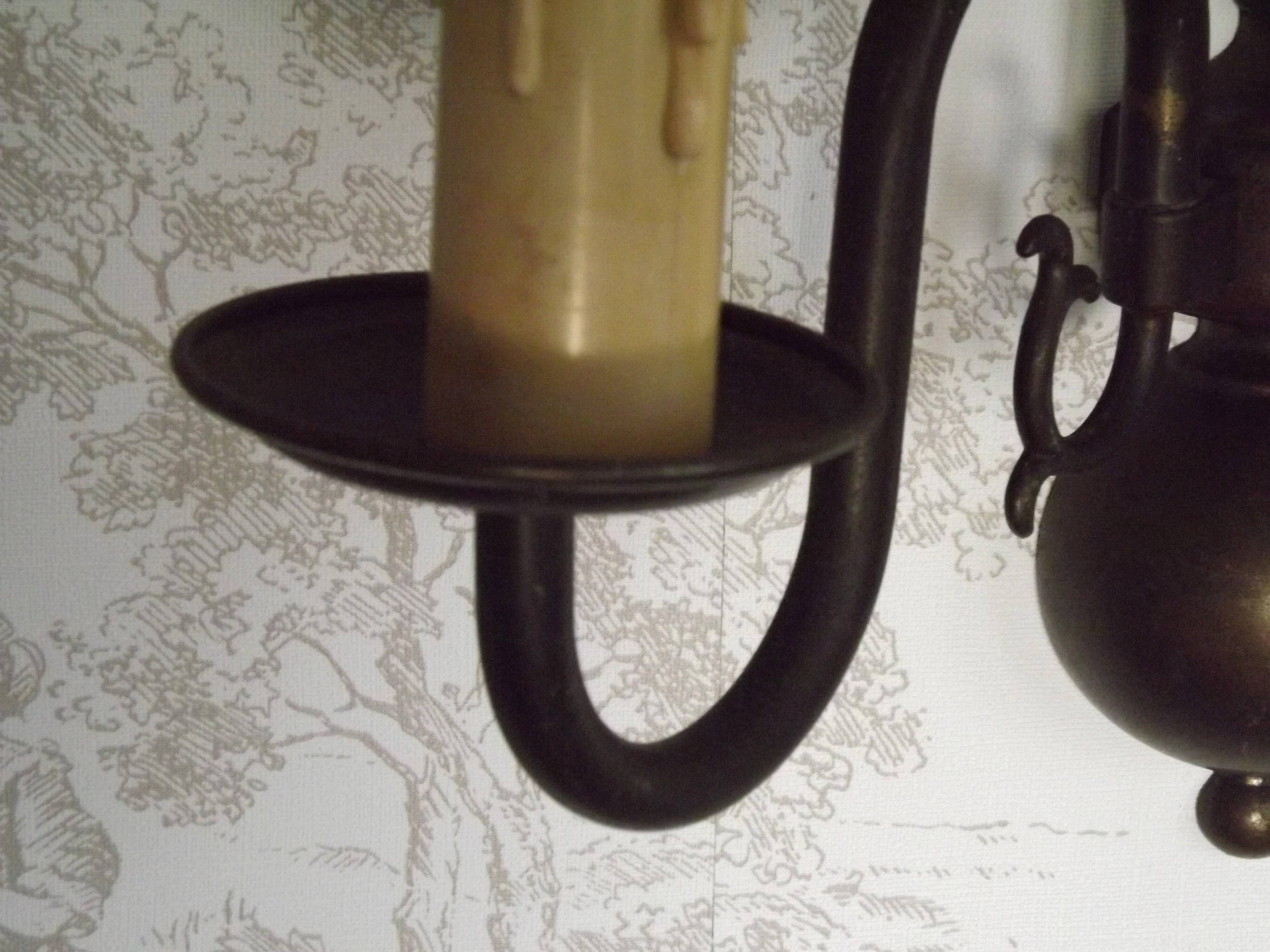 French Vintage Double Light Bronze Vintage Flemish Style Wall Light 5352