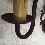 French Vintage Double Light Bronze Vintage Flemish Style Wall Light 5352