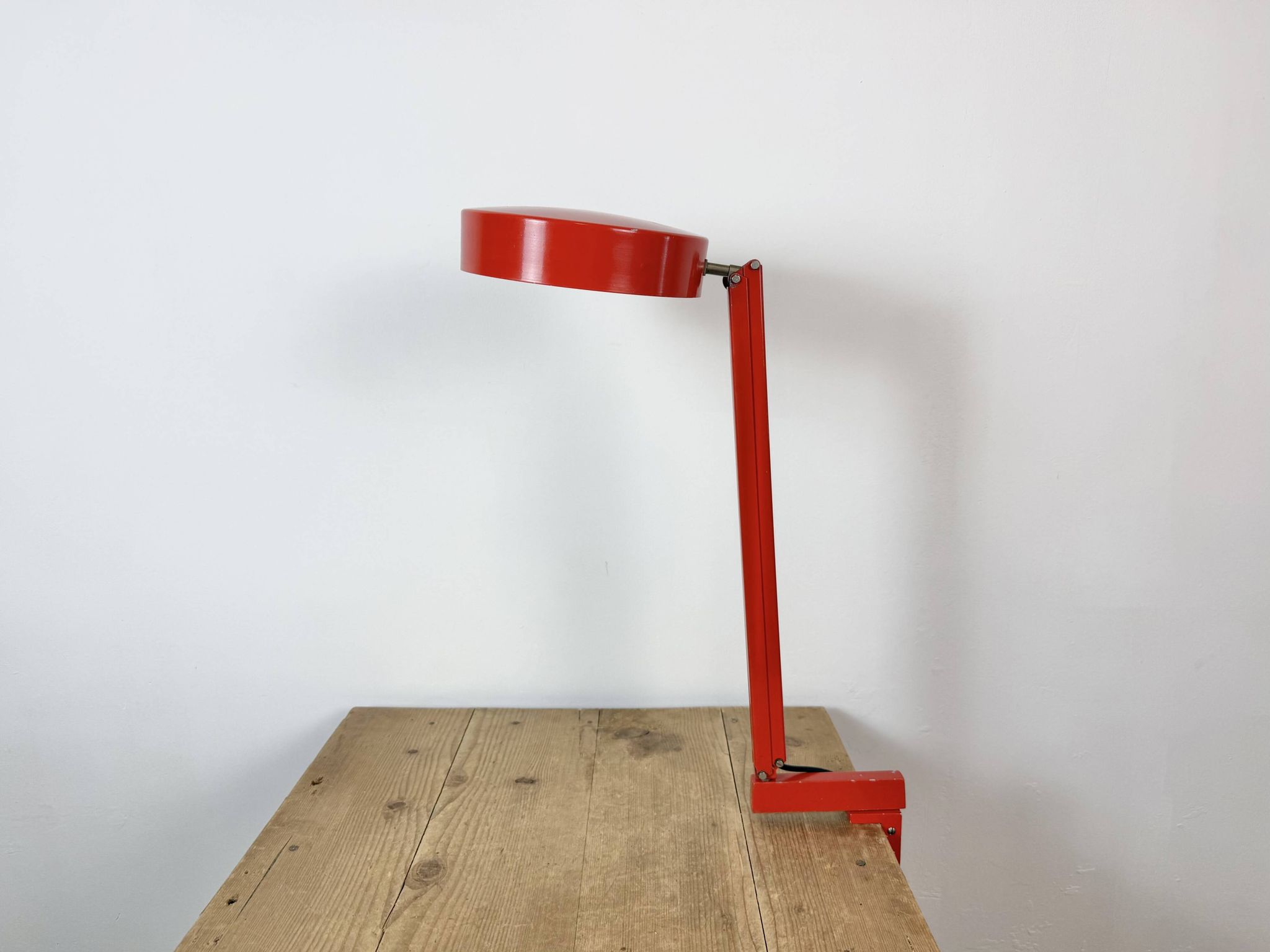 Lampe de table réglable vintage rouge, années 1970