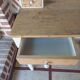 Shabby chic white patinated desk with drawers