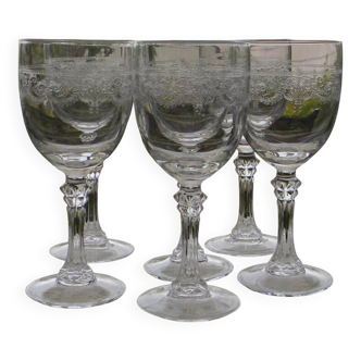 Lot de 6 verres à eau en cristal d'ARQUES. Modèle CHEVREUSE.