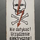 OLD Vintage Skull Plate EMAIL DANGER SKULL SKULL