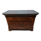 Ancienne commode Louis Philippe 4 tiroirs avec marbre