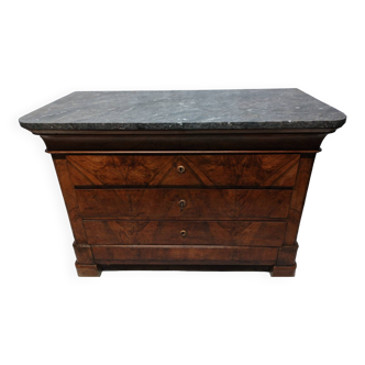 Ancienne commode Louis Philippe 4 tiroirs avec marbre