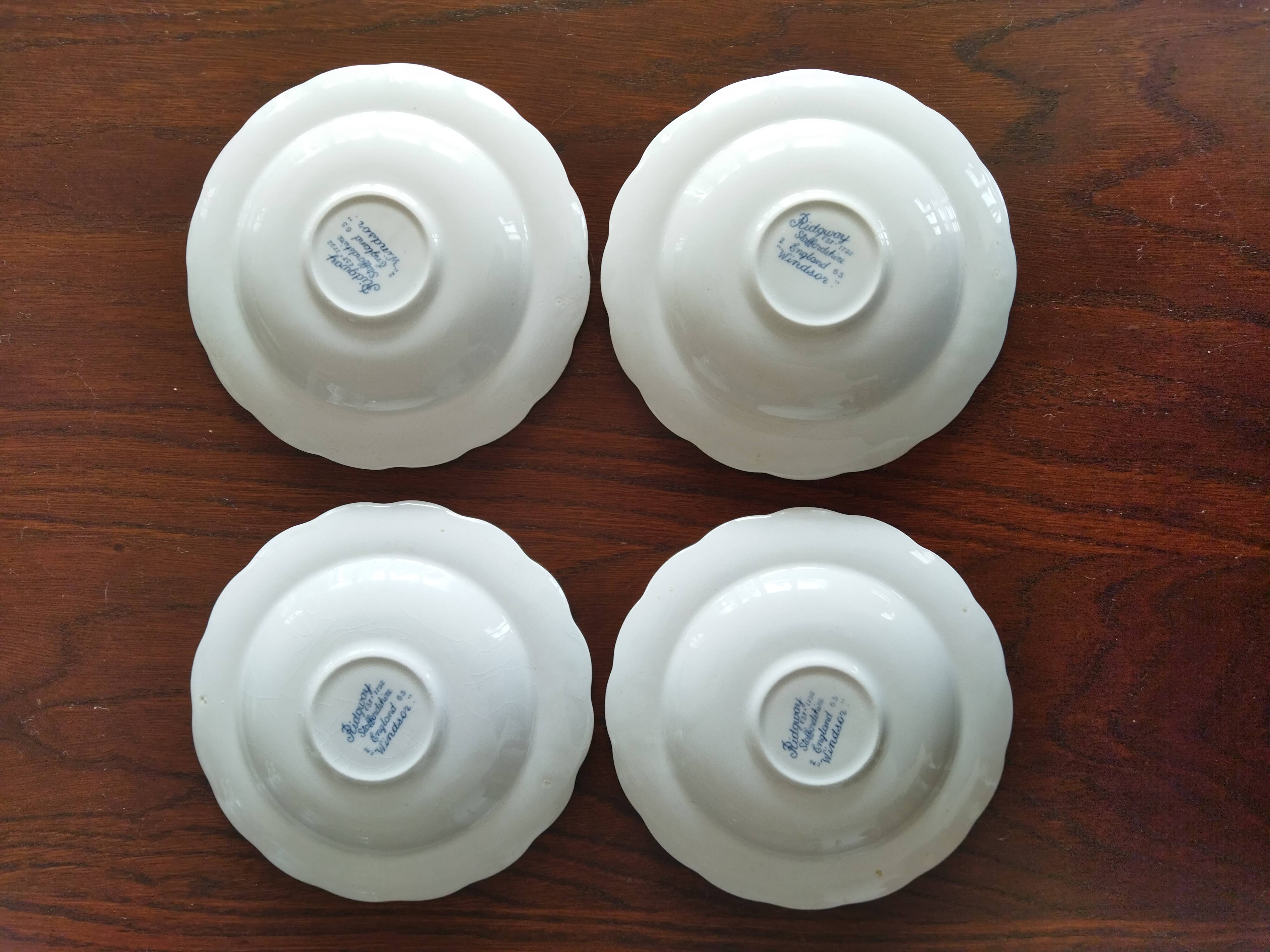 Ridgway "Windsor" English mocha cups blue