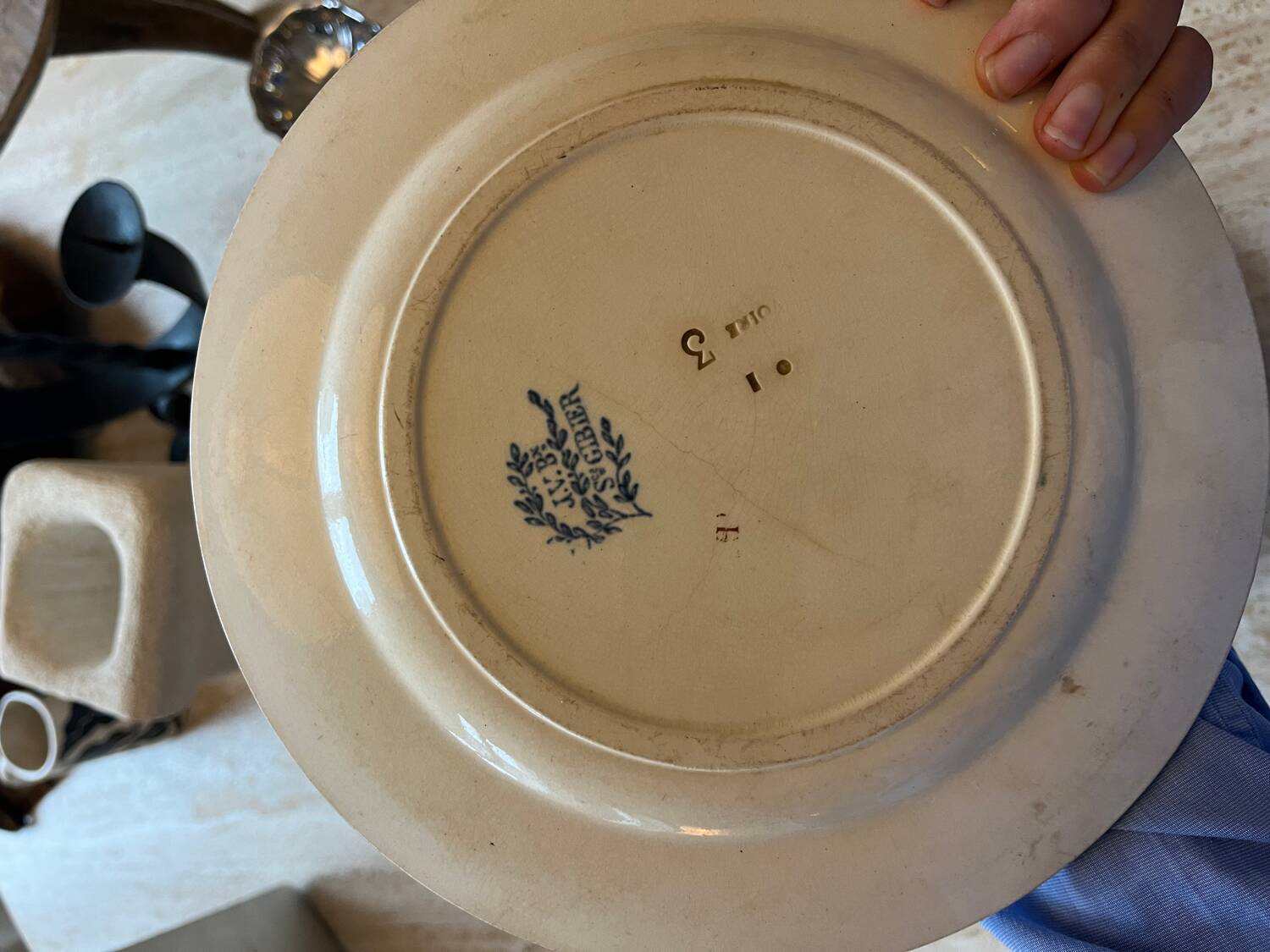 Two antique ironstone plates