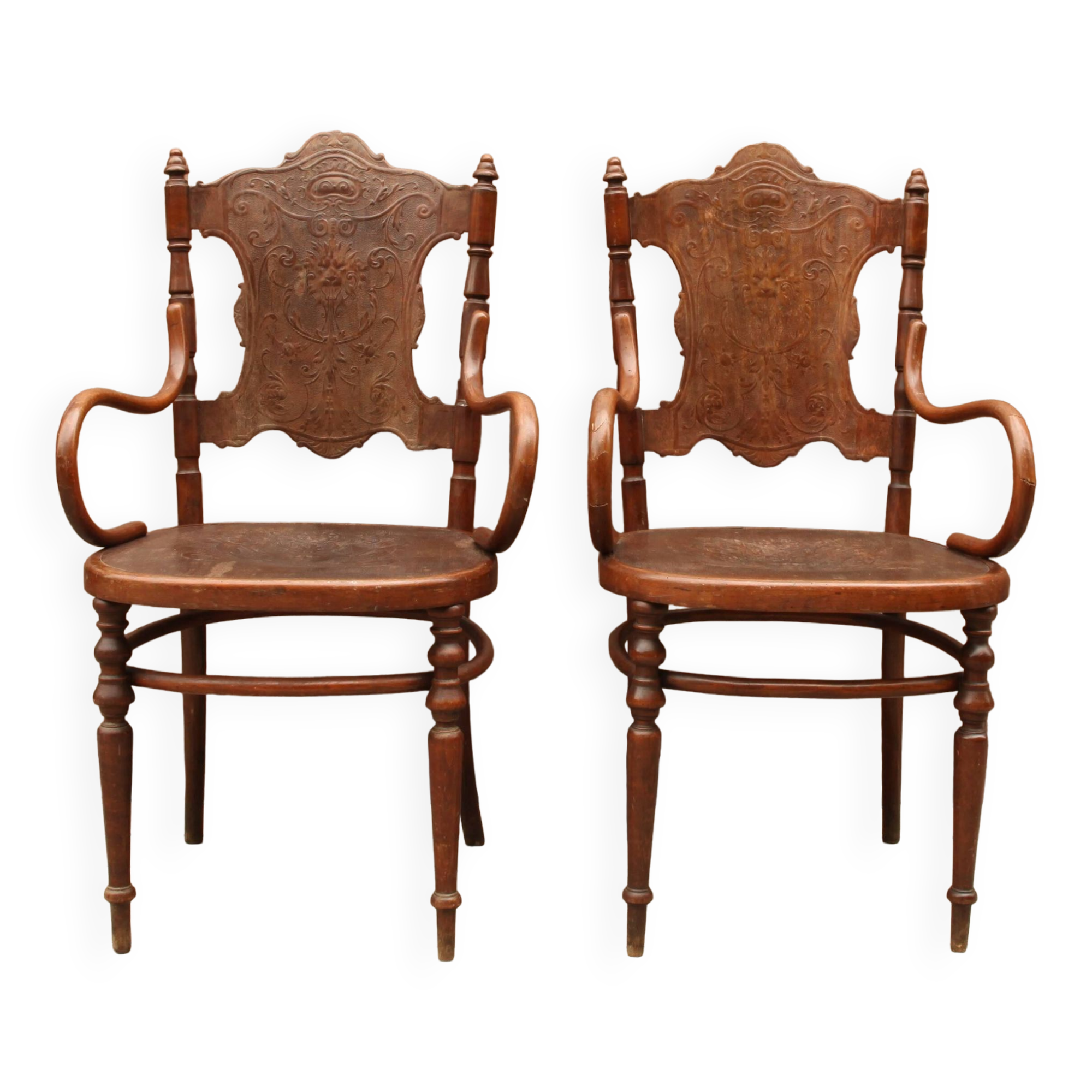 Paire de fauteuils Art Nouveau Fischel