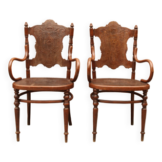 Paire de fauteuils Art Nouveau Fischel