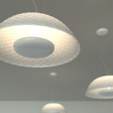 Artemide hanging lamp model Cosmic Rotation by designer Ross Lovegrove