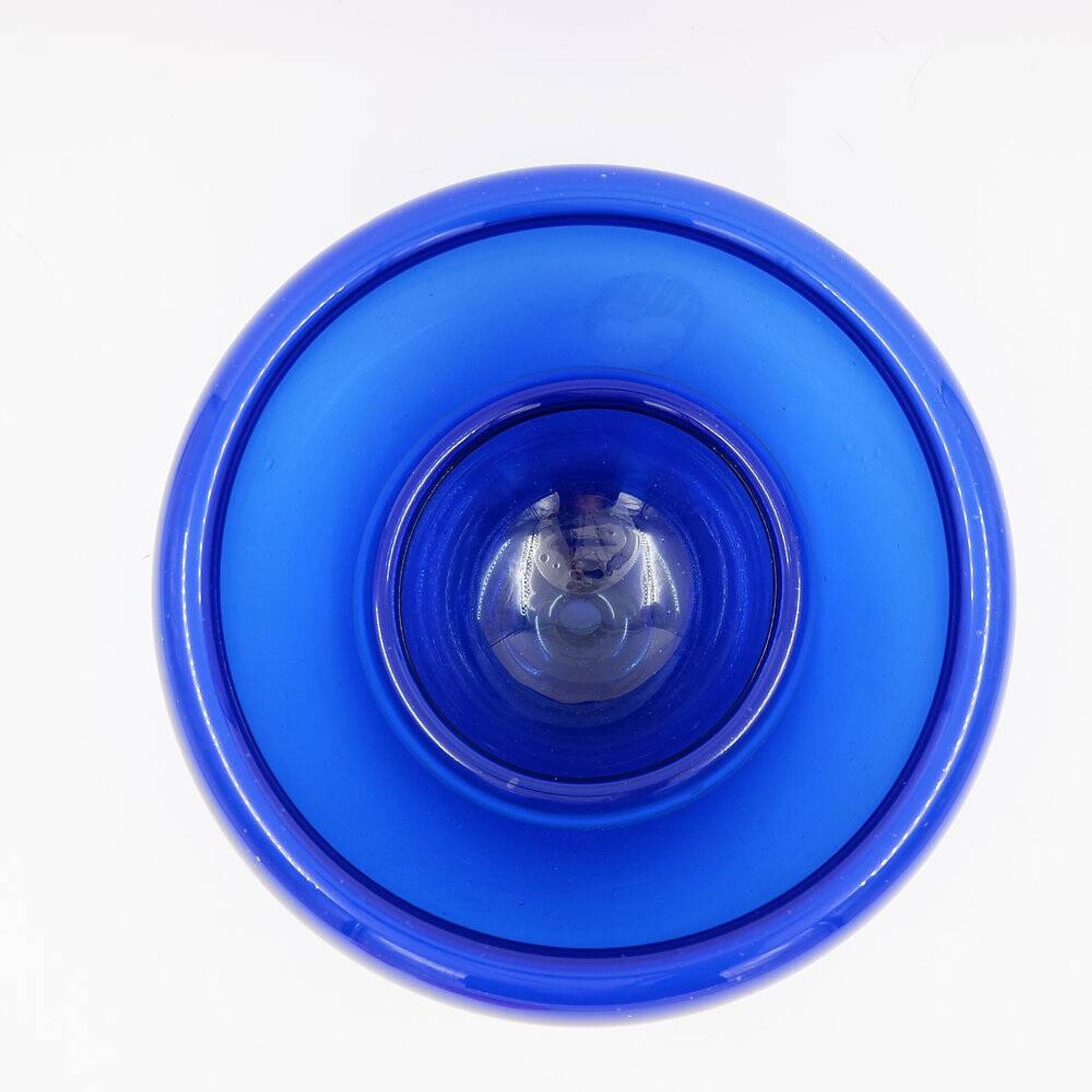 Pair of cobalt blue blown glass cups - 1970s