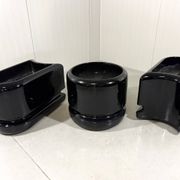 Luigi Colani set of 3 room dividing black planters 1970’s