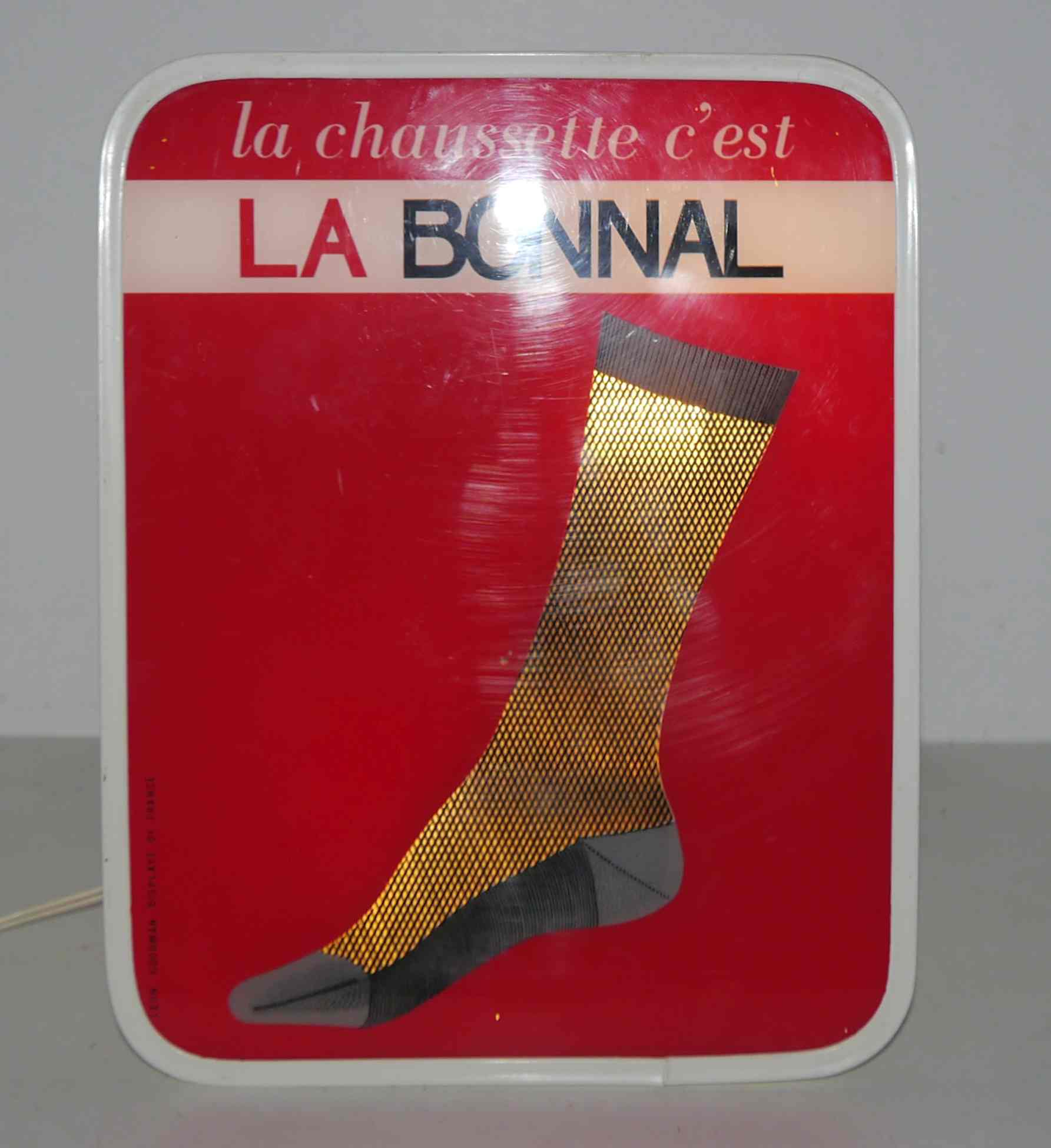Animated illuminated sign 50's "The sock is La Bonnal"