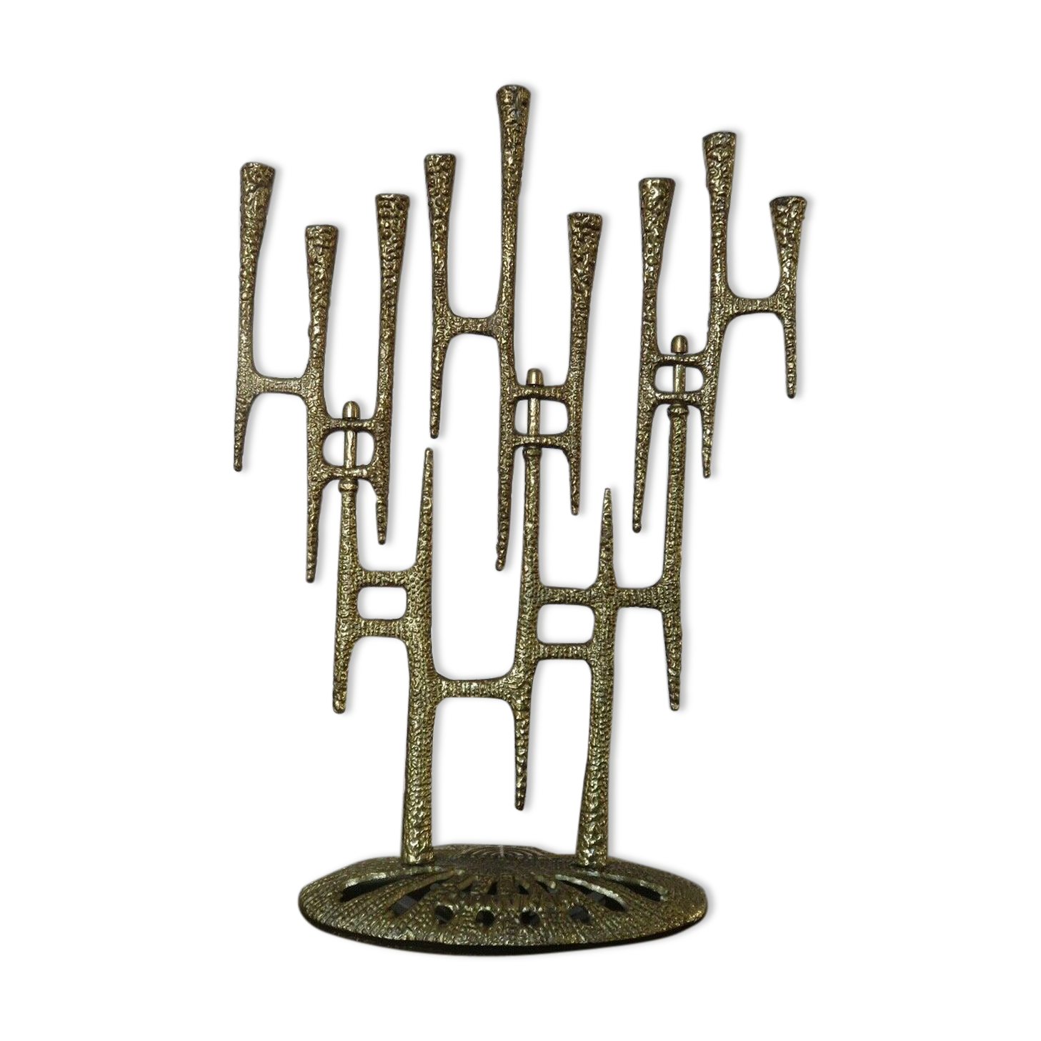 Brutal brass candlestick 9 70s candles