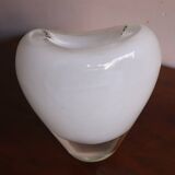 Maria Christina Hamel Murano white and transparent heart vase