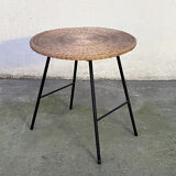 Vintage wicker side table from the 60s