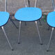 Blue formica set Jafae and its 4 vintage chairs, 70s