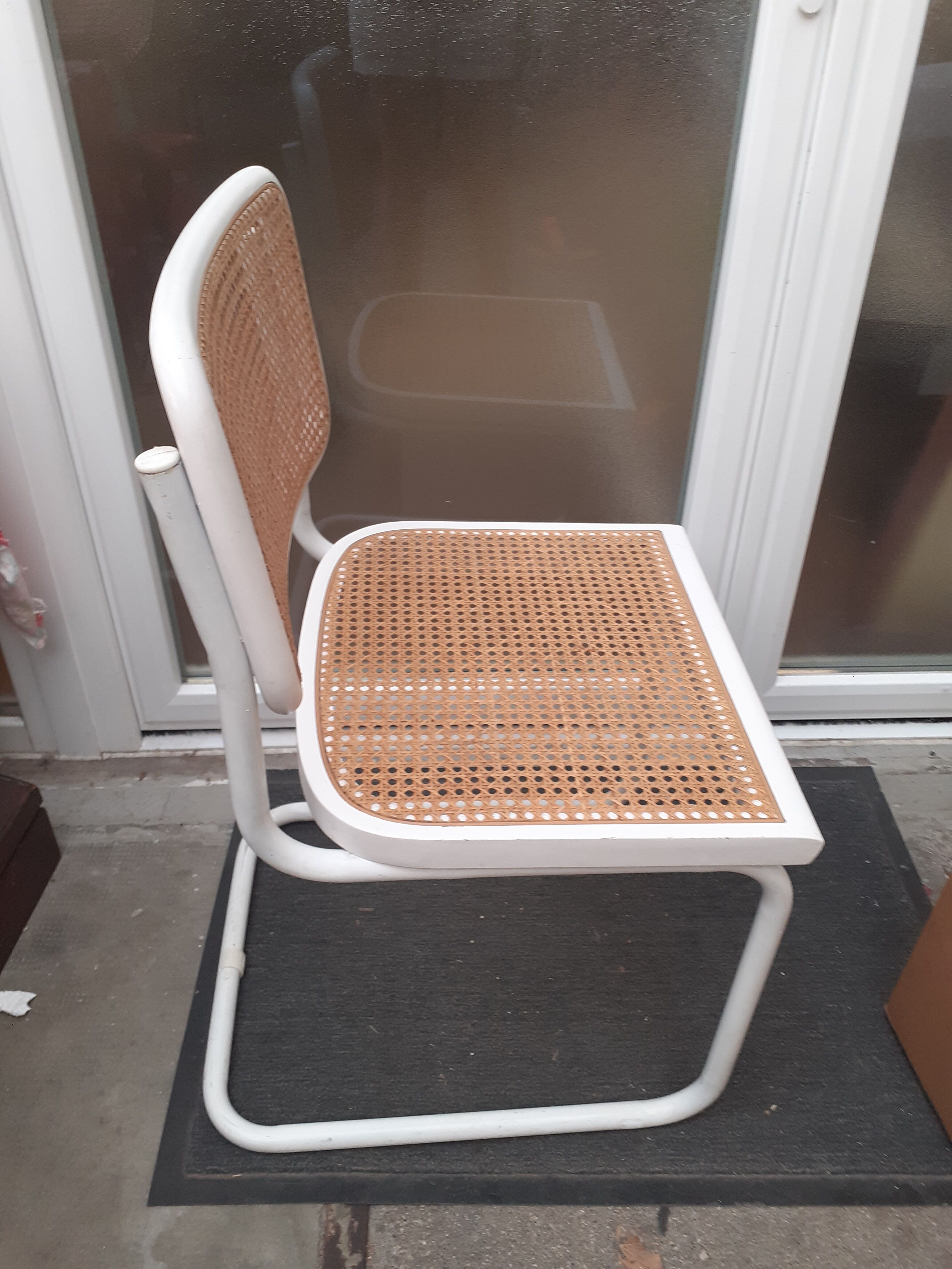 Marcel Breuer Chair cesca white Italian edition 70s