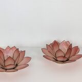 Mother-of-pearl flower candle holders