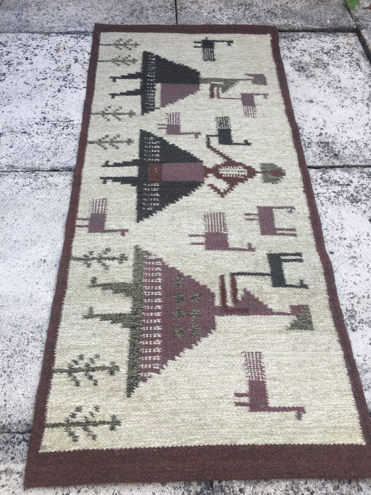 Swedish flat weave rug 1950