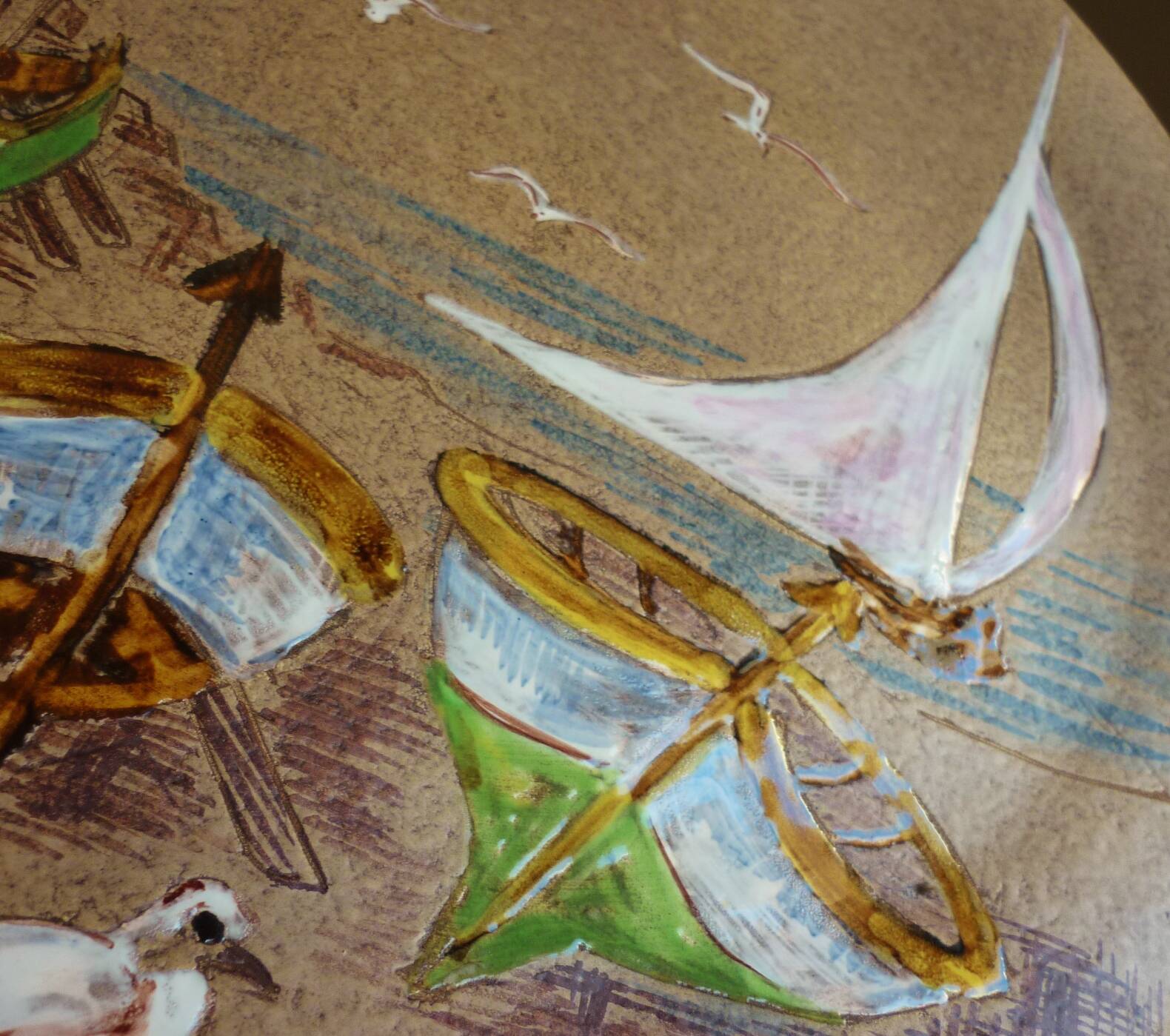 Mabyjo's Musarra Vallauris, decorative glazed ceramic dish, 1960s