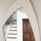 Dismantled Space Age XXL wall mirror in lacquered wood. France, 1970s.