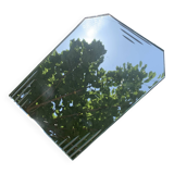 Miroir, centre de table, à poser, biseaute et ciselé, art deco