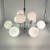 Chrome chandelier 9 opalines