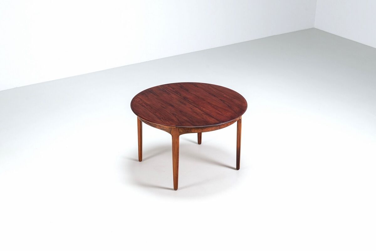 Henning Kjaernulf dining table in rosewood Soro Stole Denmark 1960