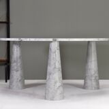 Round dining table Eros in Carrara marble by Angelo Mangiarotti for Skipper Italy 1970s