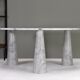 Round dining table Eros in Carrara marble by Angelo Mangiarotti for Skipper Italy 1970s