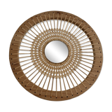 Decorative mirror woven in sun canework