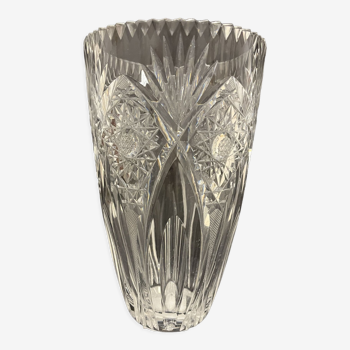 Carved crystal vase