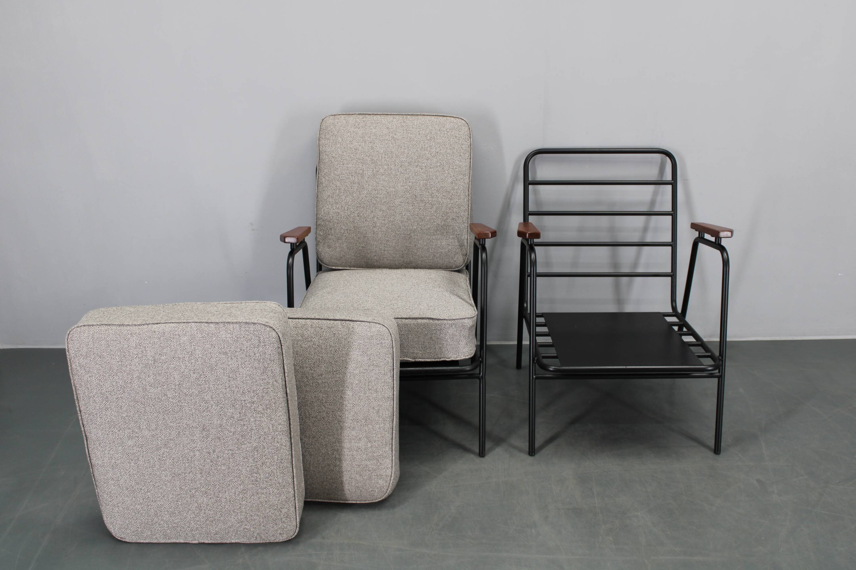 1950s pair of rare restored armchairs by RAWI, Netherlands