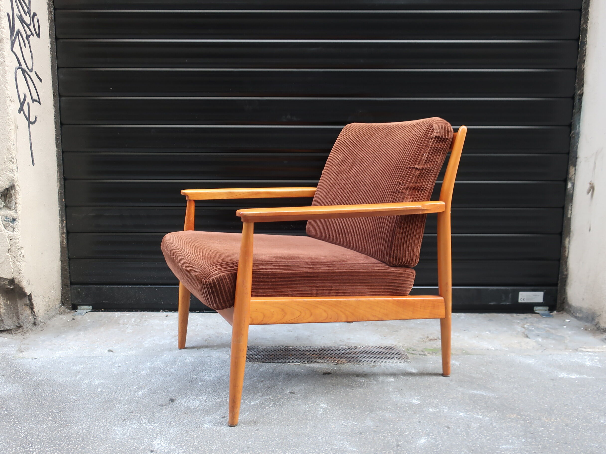 Scandinavian wooden armchair from the 1960s