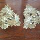 Pair of brass candlesticks decorated "flowers" 1970