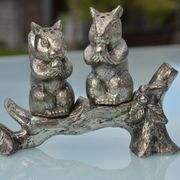 Silver-plated salt and pepper shakers "squirrel"