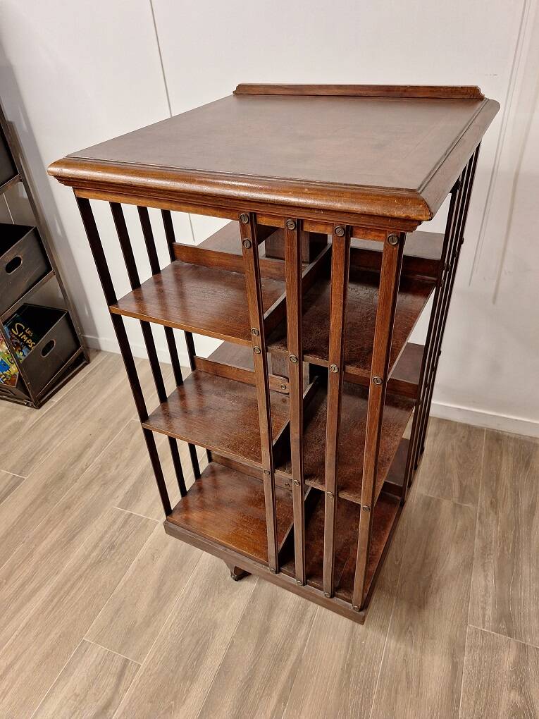 English mahogany revolving bookcase