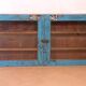 Old Burmese teak wall display case original blue patina
