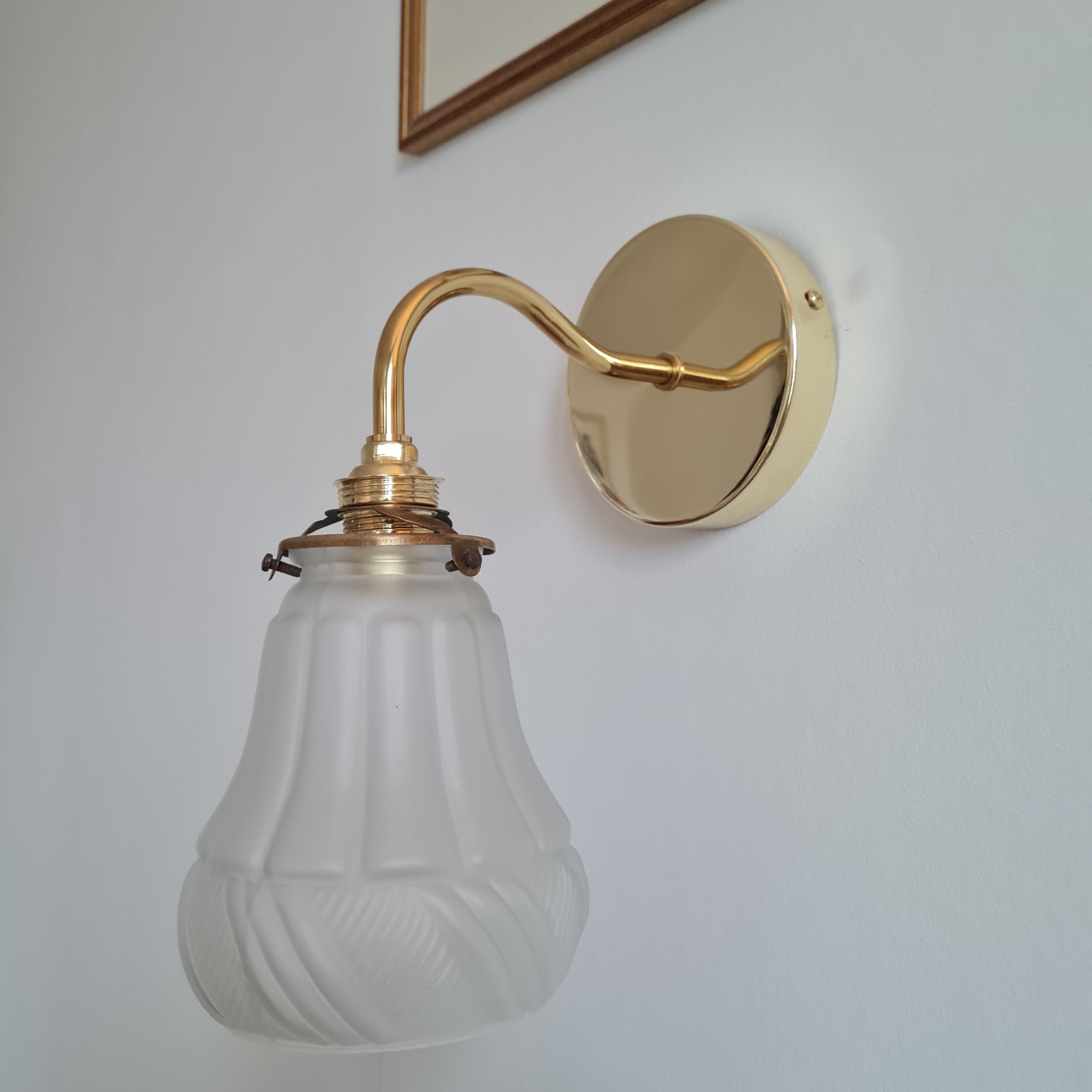 Vintage glass globe wall lamp